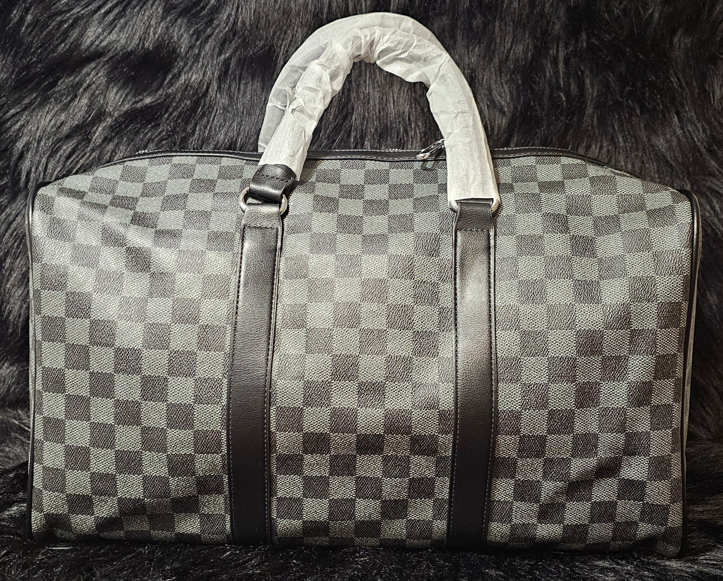 #A41 Black Checkered Duffle