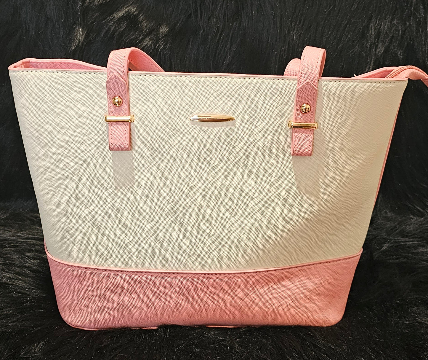 A#61 Pink Color Block Tote with babies