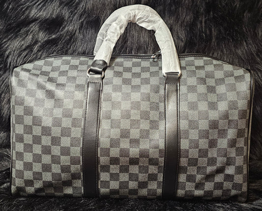 #A41 Black Checkered Duffle