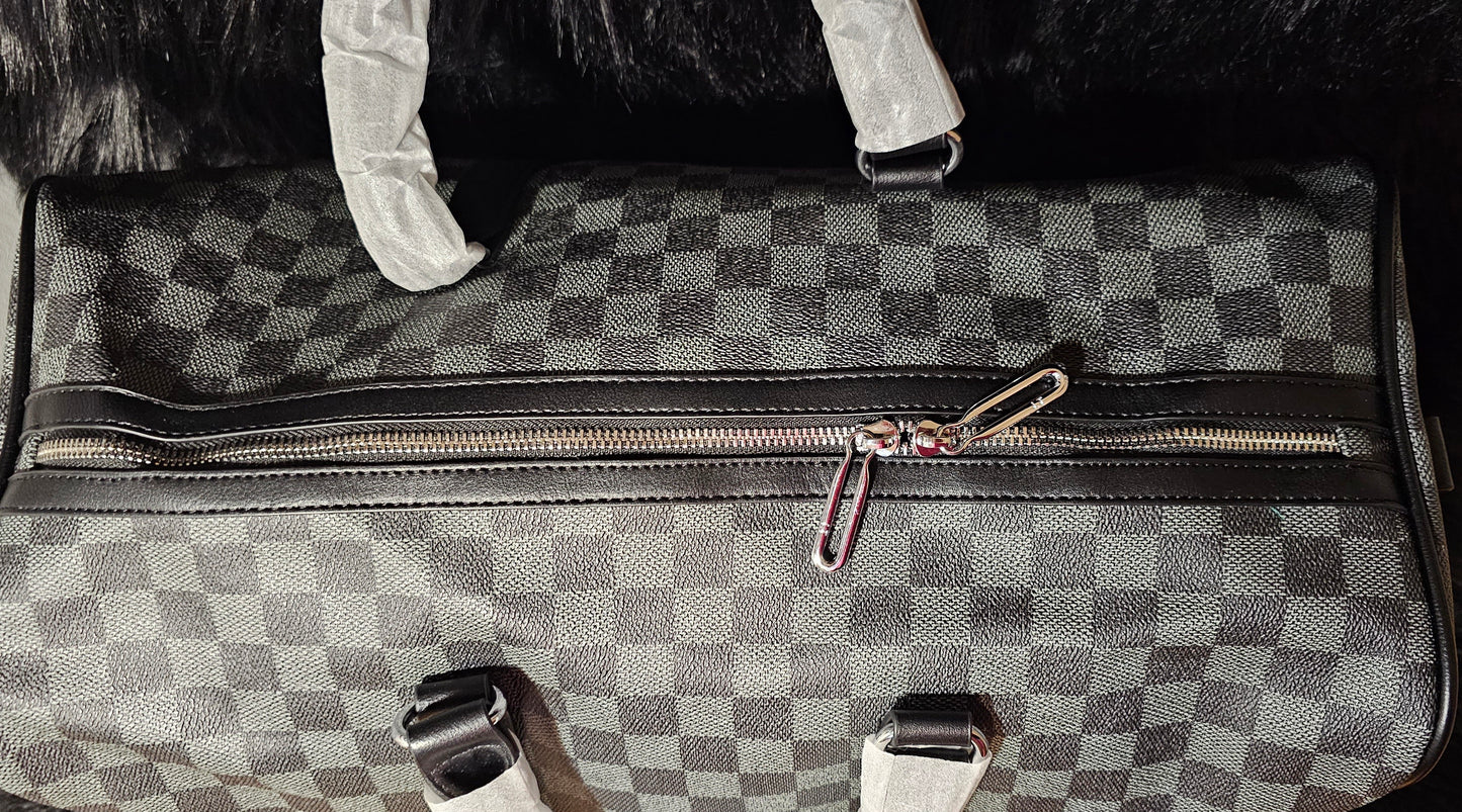 #A41 Black Checkered Duffle